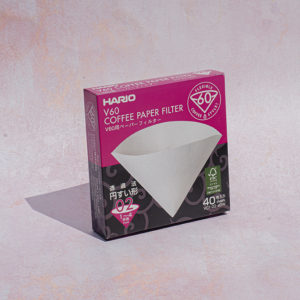 Pack of 40 White Filter Papers for Hario V60 Size 02